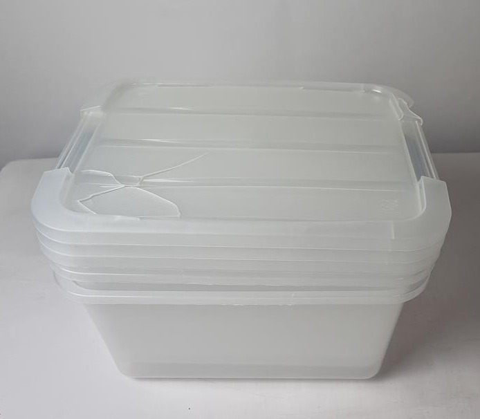 Set 3 cutii de depozitare Iris Ohyama TB-15, cu cleme, stivuibile, 15L [2]