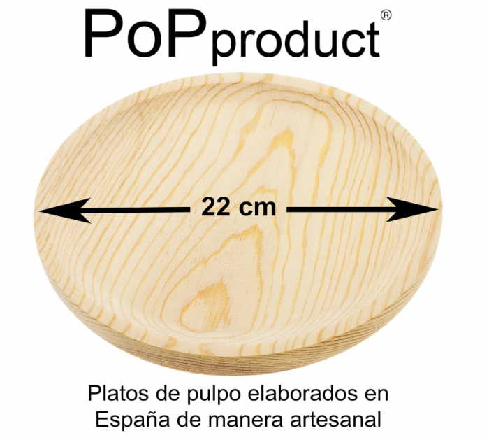 Set 3 Farfurii din lemn PoPproduct de 22, 18 si 16 cm diametru, realizate manual în Galicia [6]