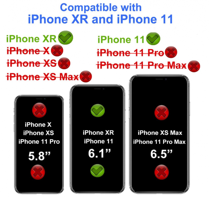 Set 3 folii de protecție din sticla pentru ecran 4youquality pentru iPhone 11 și iPhone XR [4]