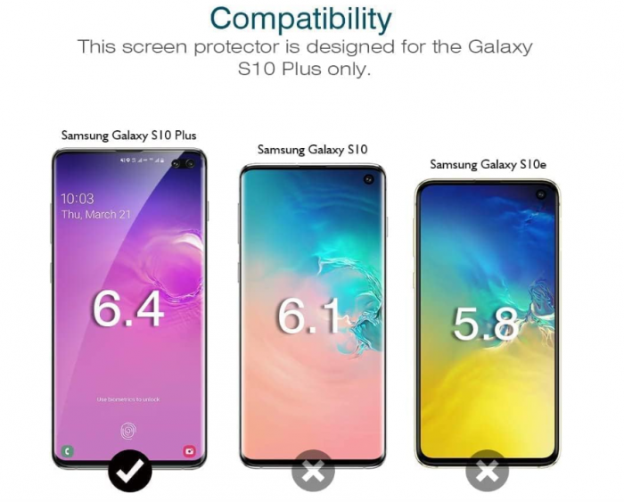 Set 3 Folii de protectie pentru ecran LK pentru Samsung Galaxy S10 Plus [3]