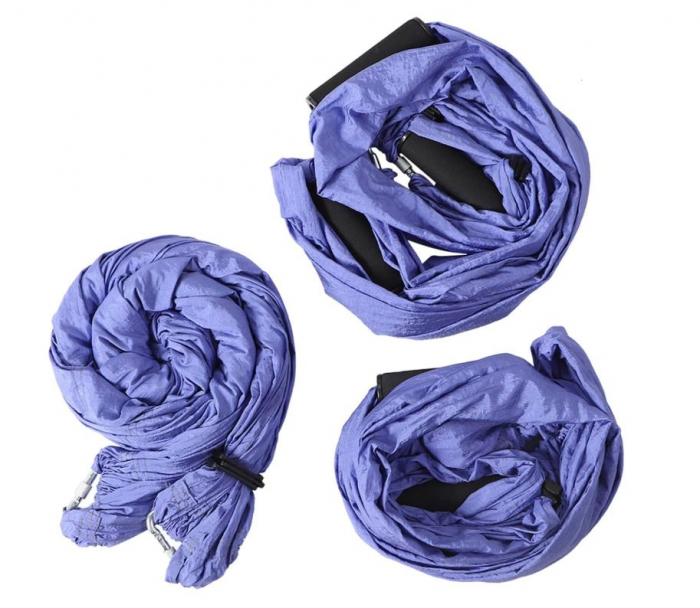 Set 3 perechi manere pentru yoga aerian Cocoarm, 3 lungimi diferite, violet [3]