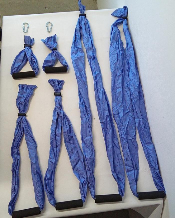 Set 3 perechi manere pentru yoga aerian Cocoarm, 3 lungimi diferite, violet [2]