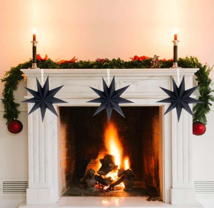 Set 3 Stele Pliabile SUNBEAUTY, din Hârtie, pentru Crăciun, negru [4]