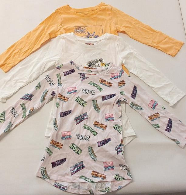 Set 3 tricouri Amazon Essentials pentru fete cu Marvel, Marimea 3T-4T (3-4 ani) [2]