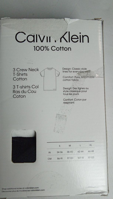 Set 3 Tricouri Calvin Klein pentru bărbați, din bumbac, alb, gri si negru [3]