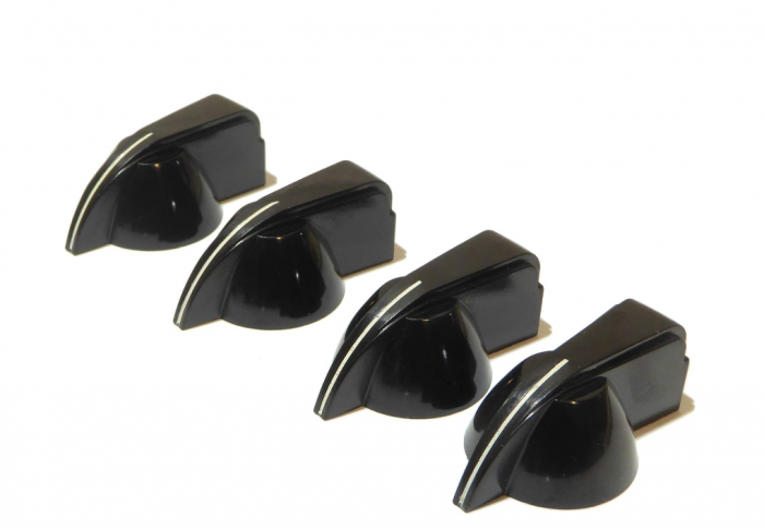Set 4 Butoane vintage Black Dog Music pentru chitară/amplificator, negru [1]