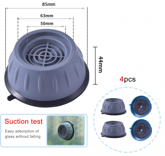 Set 4 picioruse antivibratii Nutabevr pentru mașină de spalat rufe, uscator, frigider [10]