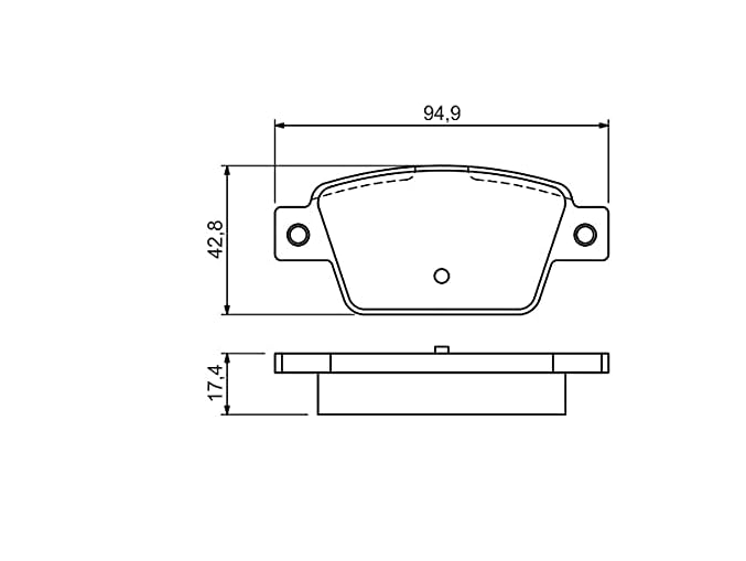 Set 4 plăcuțe de frână disc BOSCH BP1457, punte spate [2]