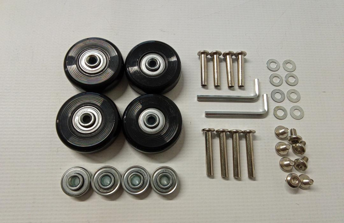 Set 4 roti de schimb pentru valiza Heedpeiur, cu accesorii, 50 x 18 mm, negru [2]