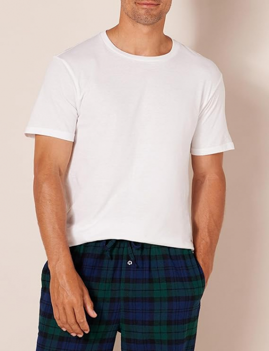 Set 4 tricouri cu maneca scurta pentru barbati Amazon Essentials, alb, L [1]