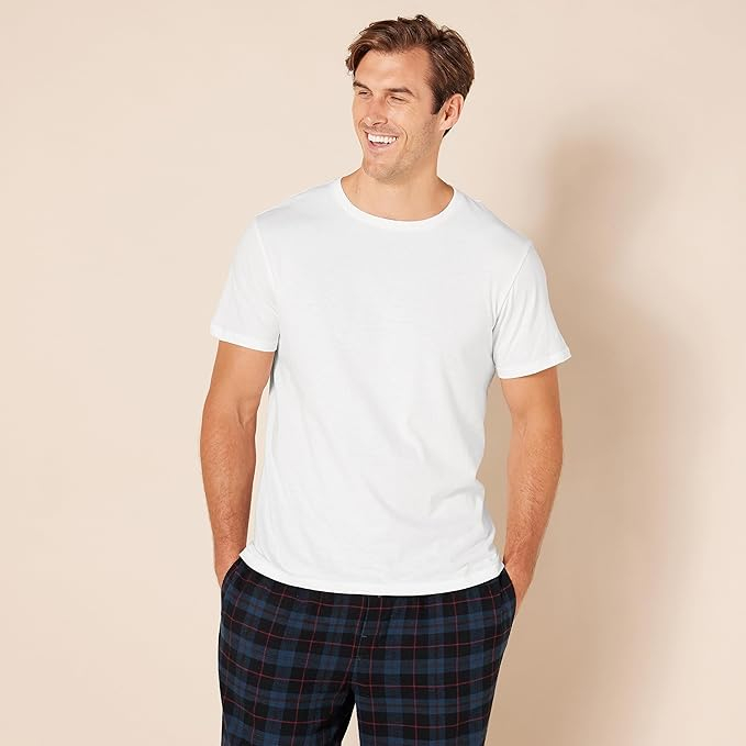 Set 4 tricouri cu maneca scurta pentru barbati Amazon Essentials, alb, L [5]