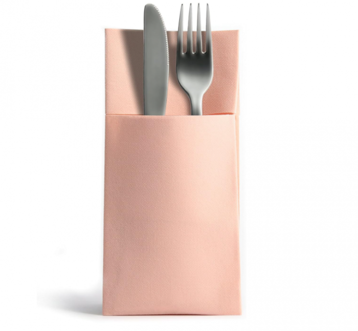 Set 50 Șervețele cu buzunare pentru tacâmuri Alvotex, 39 x 40 cm, roz [3]