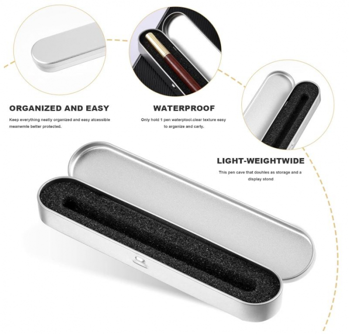 Set 5 suporturi pentru pix Vokmon, cu burete, metalic, argintiu [4]