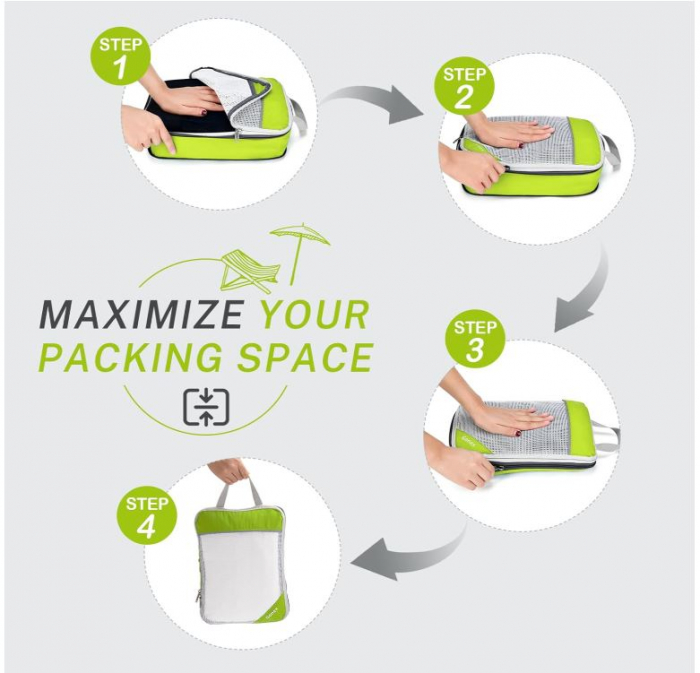 Set 6 organizatoare de voiaj Gonex pentru imbracaminte, verde [3]