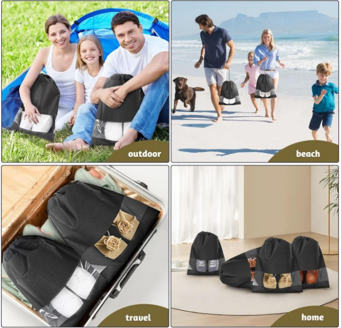 Set 7 saci de incaltaminte cu snur AiQInu, 45 x 36 cm [5]