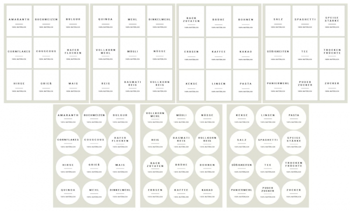 Set 72 Etichete autoadezive pentru bucatarie, in germana [9]