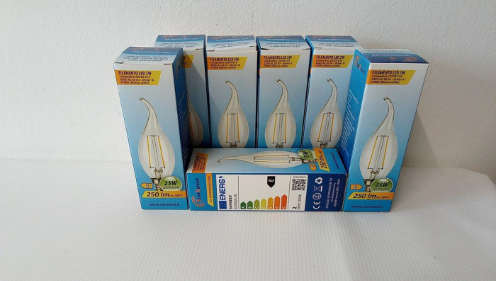 Set 10x Becuri LED tip flacără SUNSEED, filament E14, Alb cald 2700 K [2]
