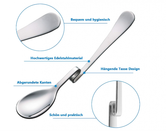 Set 8 linguri de oțel inoxidabil cu mânere curbate Sinzau [4]