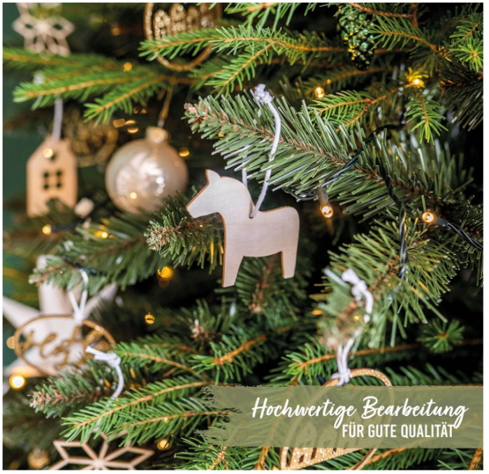 Set 8 ornamente din lemn pentru brad de craciun Papierdrachen [5]