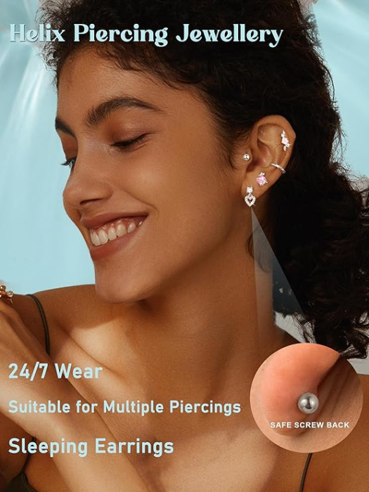 Set 9 cercei pentru femei CASSIECA, oțel inoxidabil [3]