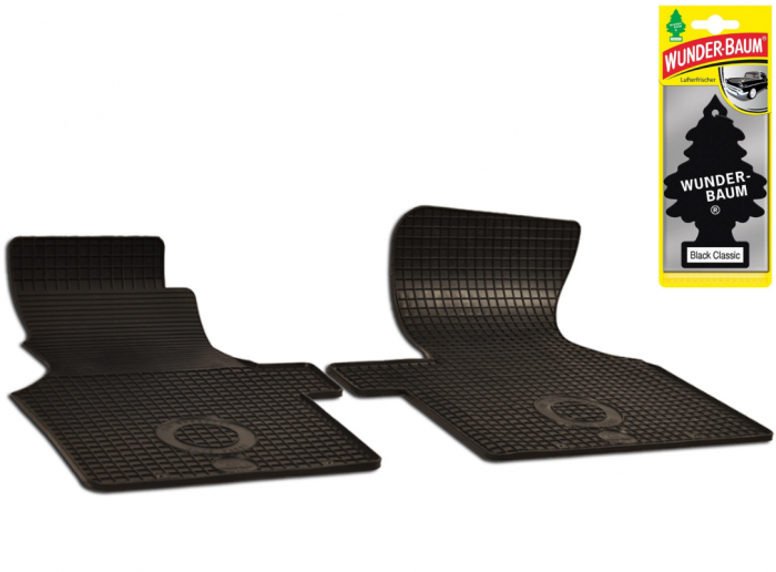 Set Covorase Auto Cauciuc Umbrella Pentru Volkswagen T4 (- 2003) – 2Pcs + Odorizant Auto Bradut Wunder-Baum Black Ice [1]