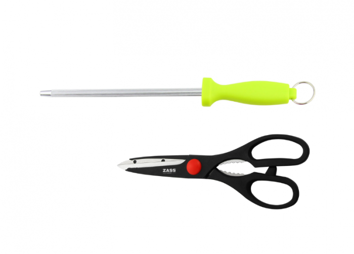 Set cutite 8 piese cu foarfeca, dispozitiv de ascutit si suport acrilic, Zass Gourmet ZG-KS 07, Multicolor [4]