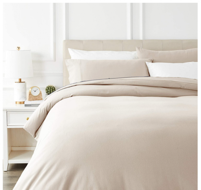 Set cuvertură de pilote Amazon Basics, 200 x 200 cm / 50 x 80 cm x 2, bej [2]