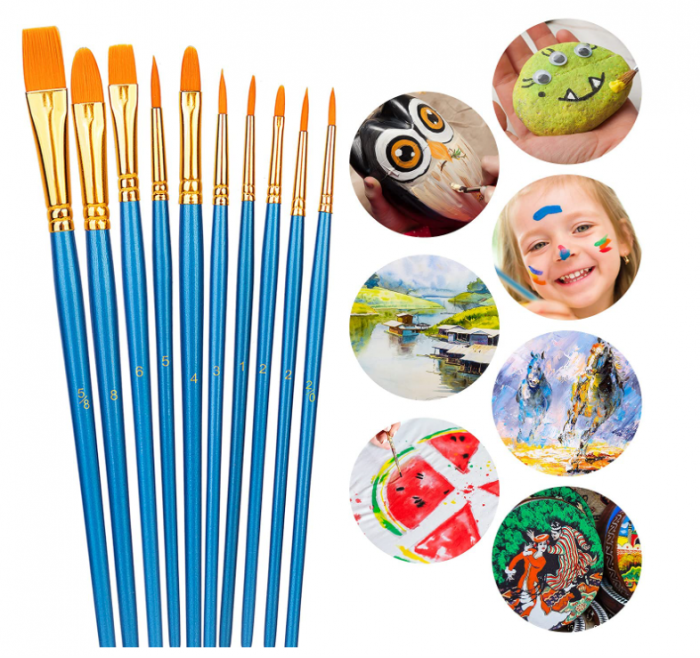 Set de 10 pensule Amazon Basics, pentru pictat, 10 dimensiuni [6]