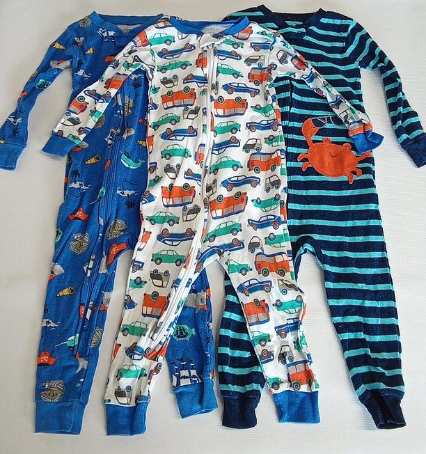 Set de 3 pijamale din bumbac pentru bebelusi Simple Joys by Carter's Baby Boys, Marimea 18M (18 luni) [2]
