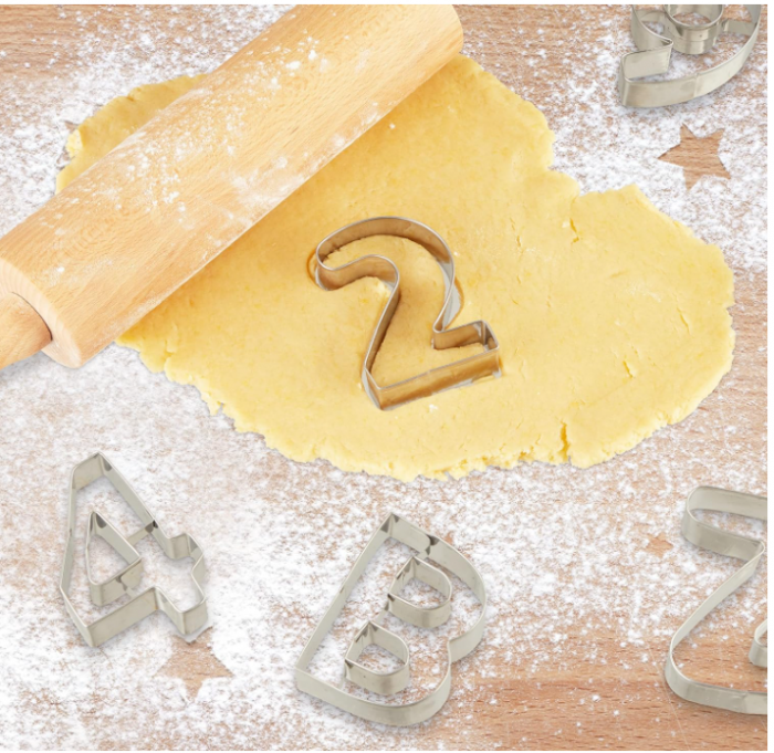 Set de 36 de forme pentru prajituri Relaxdays, cu litere și cifre, oțel inoxidabil [3]