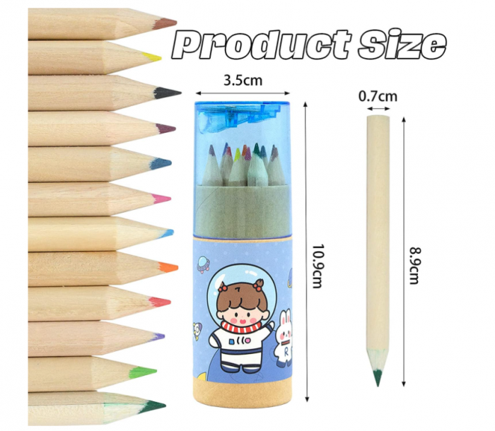 Set de 8 creioane de colorat x 12 culori pentru copii CIOUYAOS [3]