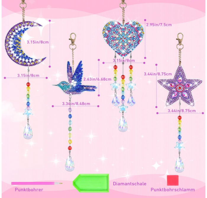 Set de artizanat cu clopotei de vant pentru pictura cu diamant FORMIZON [3]