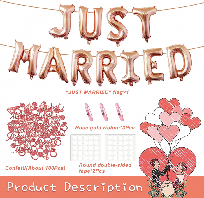 Set de baloane Just Married: [7]