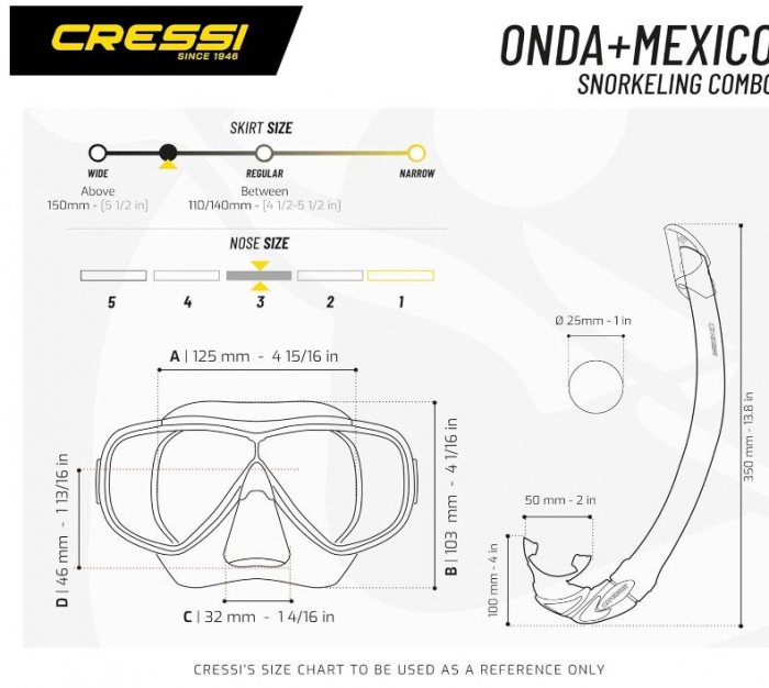 Set de scufundari Cressi Onda, masca + tub snorkeling Mexico [9]
