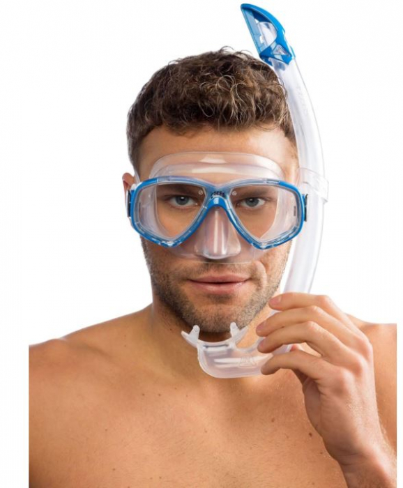 Set de scufundari pentru adulti Cressi Perla, ochelari + tub snorkeling, albastru [11]