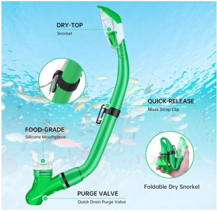 Set de scufundari pentru copii JEMULICE, masca + tub snorkeling [9]