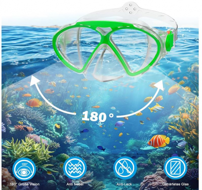 Set de scufundari pentru copii WISHBETY, ochelari + tub snorkeling [7]