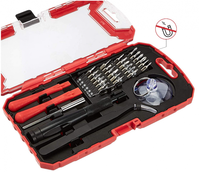 Set de șurubelnițe pentru reparații electronice Amazon Basics, set de 32 de bucăți [2]