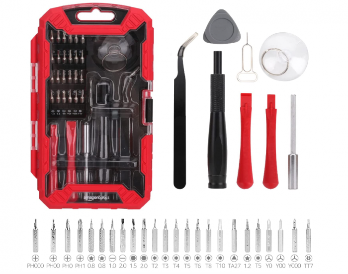 Set de șurubelnițe pentru reparații electronice Amazon Basics, set de 32 de bucăți [4]