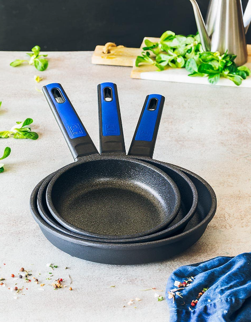 Set de tigăi BRA, aluminiu și bachelit, negru, 18 cm, pachet de 3 [2]