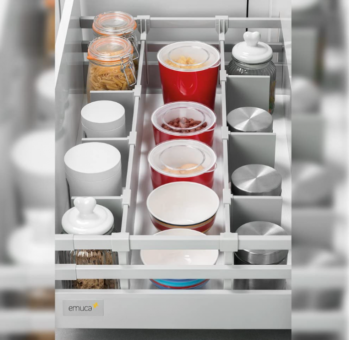 Set glisiere sertar de baie sau bucatarie Emuca cu inchidere soft [2]