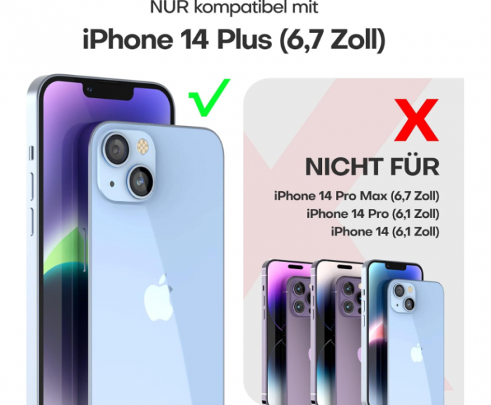 Set husa + 2x folii protectie sticla securizata + 2x protectie lentile camera TAURI pentru iPhone 14 Plus [3]