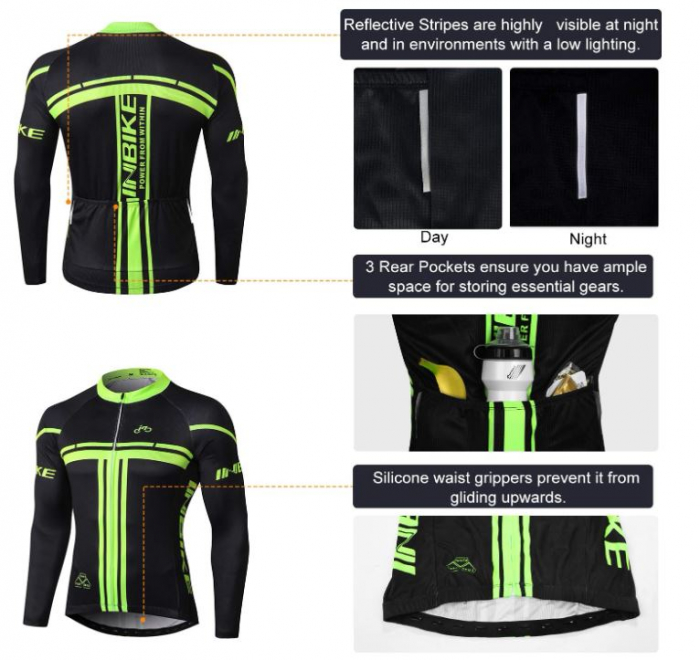 Set jacheta si pantaloni pentru ciclism INBIKE pentru barbati, L [3]