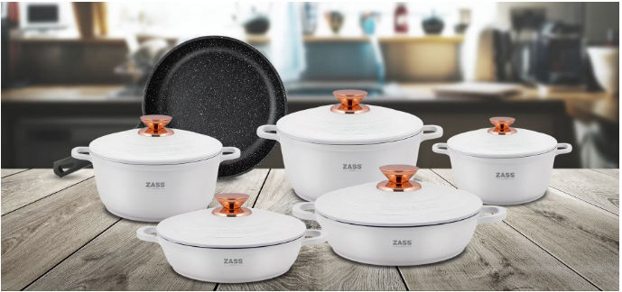 Set oale de inalta calitate din aluminiu 11 piese Zass Gourmet Berlin ZG-ACS 01, Alb [3]