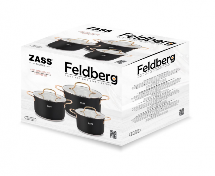 Set oale inox cu capac 6 piese Zass Gourmet ZG-SCS 01, culoare Negru [8]