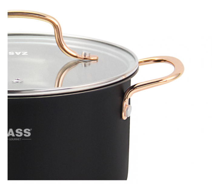 Set oale inox cu capac 6 piese Zass Gourmet ZG-SCS 01, culoare Negru [6]