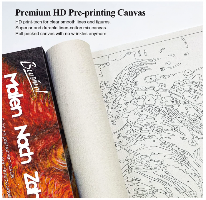 Set pictura pe numere, Vacuta cu flori 40x50 cm [5]
