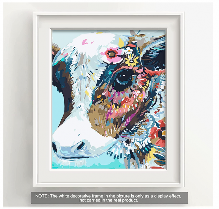 Set pictura pe numere, Vacuta cu flori 40x50 cm [2]