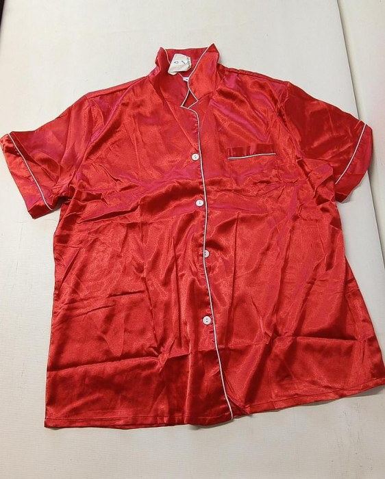 Set pijamale din satin pentru femei SWOMOG, scurte/lungi, 7 piese, rosu, XL [4]