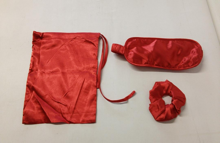 Set pijamale din satin pentru femei SWOMOG, scurte/lungi, 7 piese, rosu, XL [6]